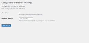 WhatsApp Button - Ecrã Principal